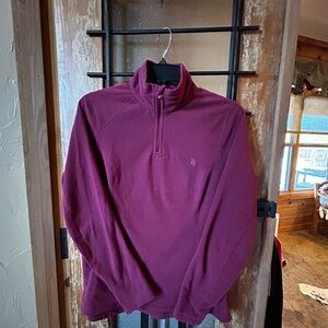 The North Face Burgundy Fleece Quarter zip